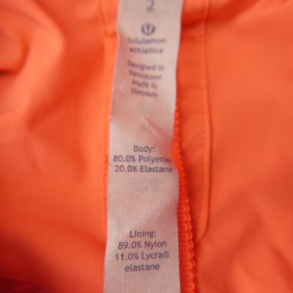 Lululemon Gather Me Slightly Jacket Neon Orange Zip Packable Hood Drawcord 2 - Picture 5 of 8